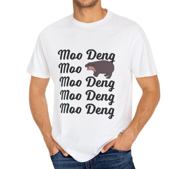Unbranded Other - Moo Deng , the Pygmy hippopotamus ,Tee Unisex Garment-Dyed T-shirt